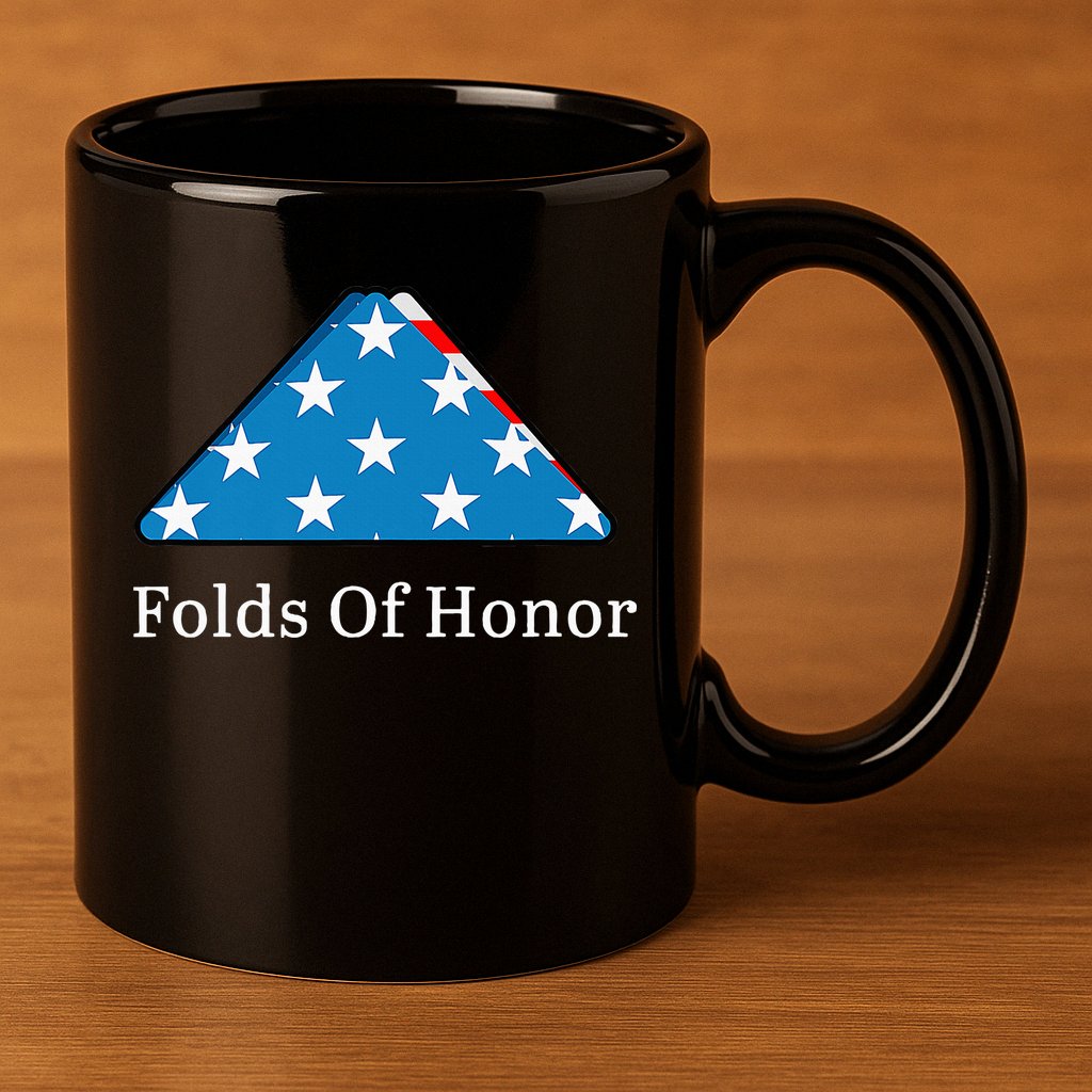Folds of Honor fallen military first responders patriotic 11oz C Handle Ceramic Mug