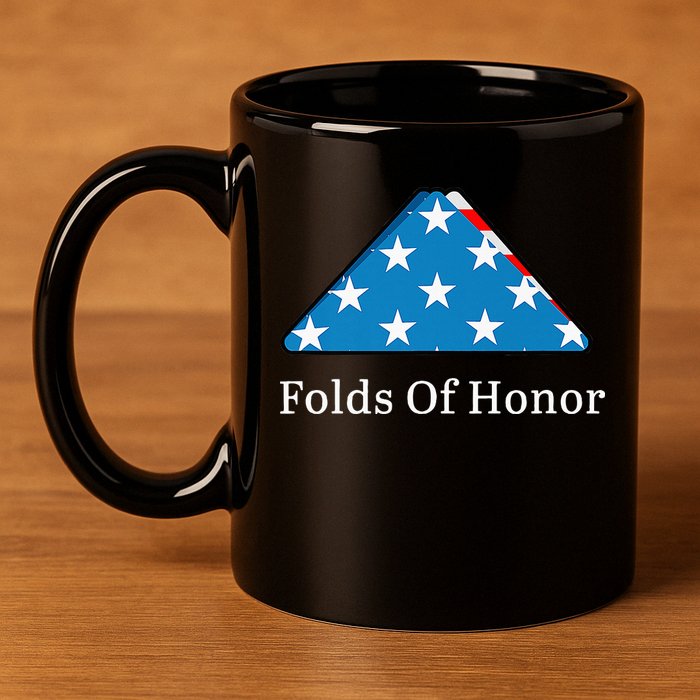 Folds of Honor fallen military first responders patriotic 11oz C Handle Ceramic Mug