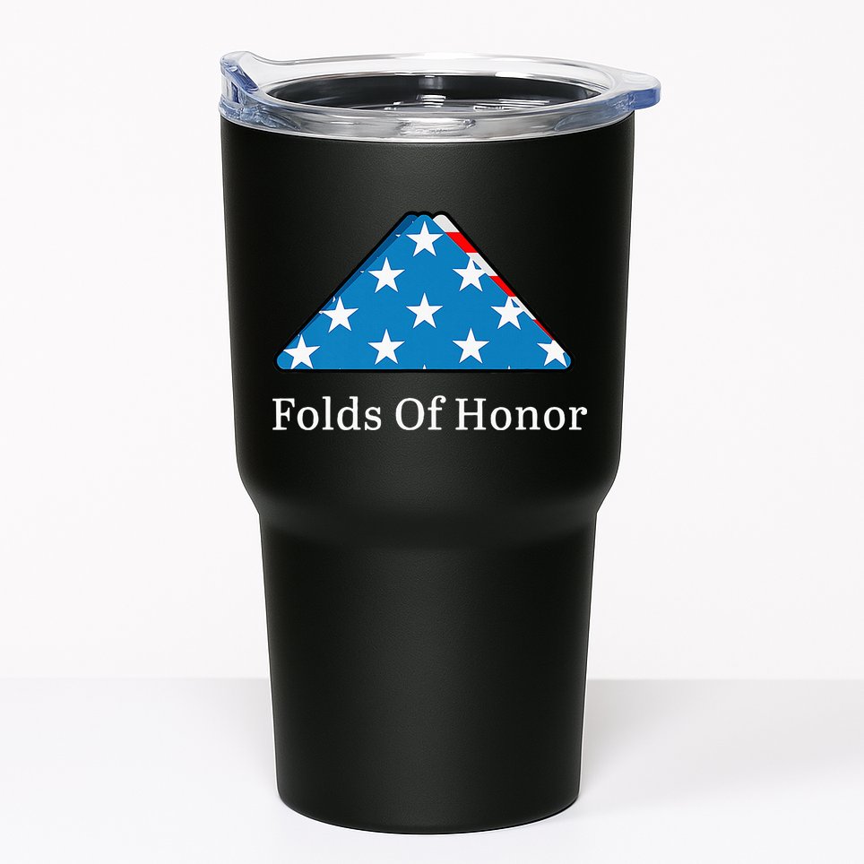 Folds of Honor fallen military first responders patriotic Tumbler
