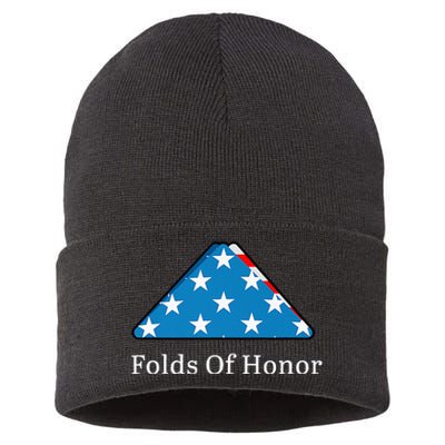 Folds of Honor fallen military first responders patriotic Sustainable Knit Beanie