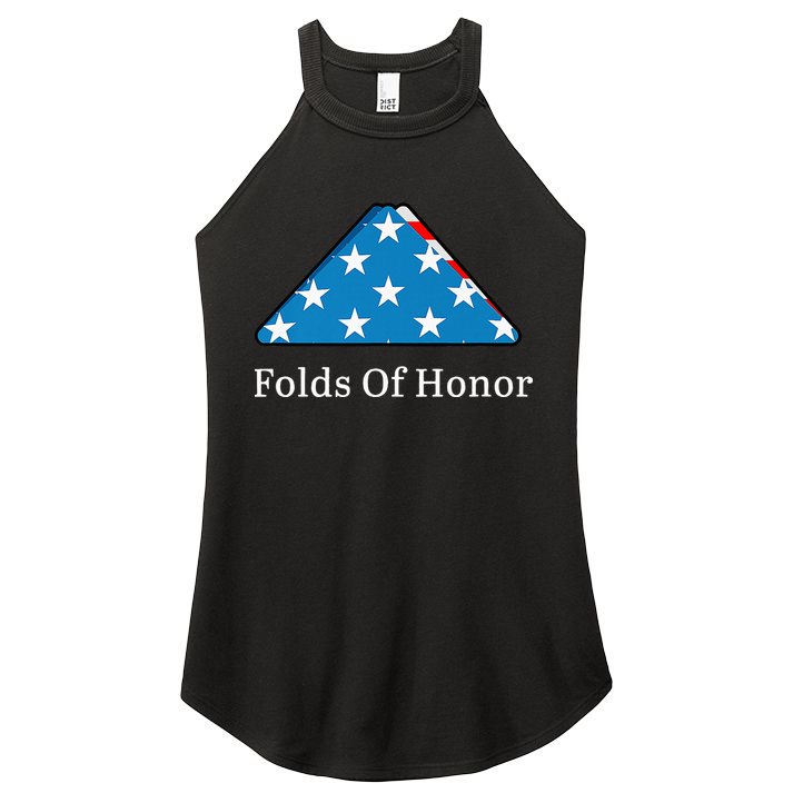 Folds of Honor fallen military first responders patriotic Women's Perfect Tri Rocker Tank