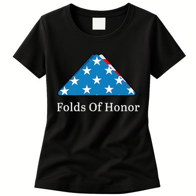 Folds of Honor fallen military first responders patriotic Womens T-Shirt