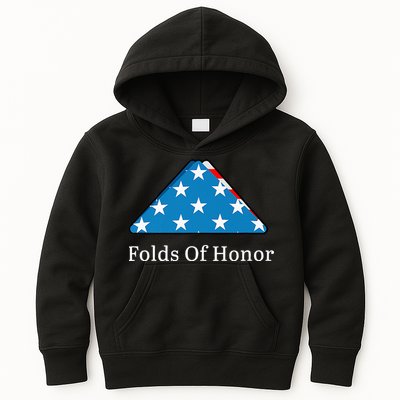 Folds of Honor fallen military first responders patriotic Kids Hoodie