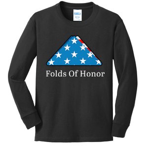 Folds of Honor fallen military first responders patriotic Kids Long Sleeve Shirt