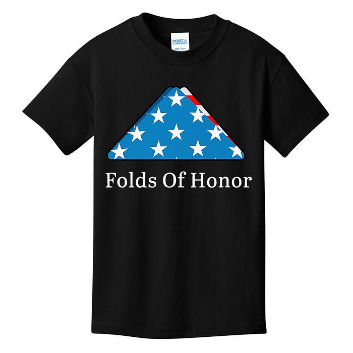 Folds of Honor fallen military first responders patriotic Kids T-Shirt