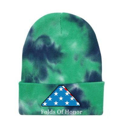 Folds of Honor fallen military first responders patriotic Tie Dye 12in Knit Beanie