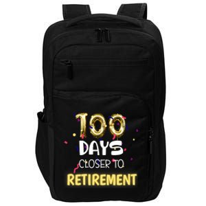 Funny One Hundred Days Closer to Retirement Cute Celebration Impact Tech Backpack