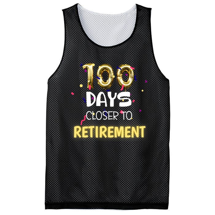 Funny One Hundred Days Closer to Retirement Cute Celebration Mesh Reversible Basketball Jersey Tank