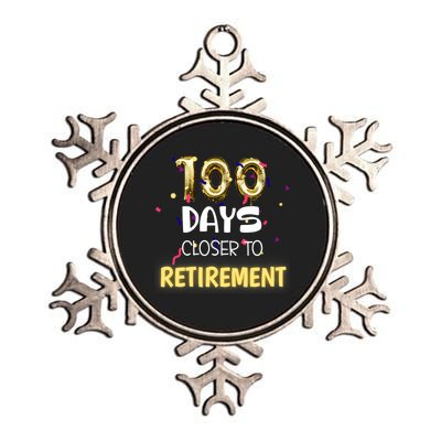 Funny One Hundred Days Closer to Retirement Cute Celebration Metallic Star Ornament