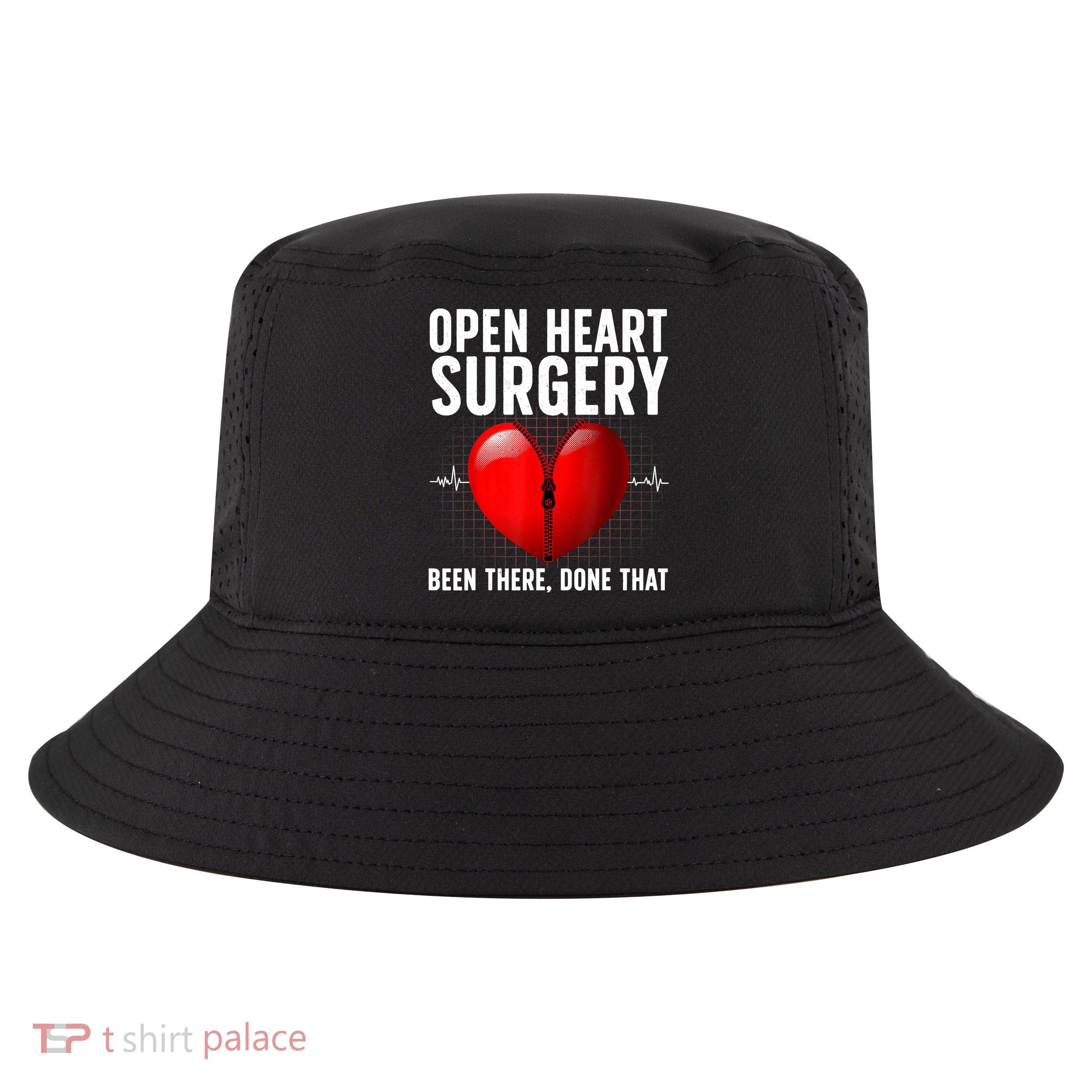 Funny Open Heart Surgery Art For Men Women CHD Surgery Lover Cool Comfort Performance Bucket Hat