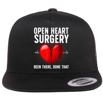 Funny Open Heart Surgery Art For Men Women CHD Surgery Lover Flatbill Hat