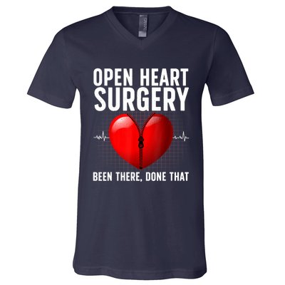 Funny Open Heart Surgery Art For Men Women CHD Surgery Lover V-Neck T-Shirt