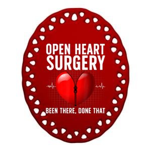 Funny Open Heart Surgery Art For Men Women CHD Surgery Lover Ceramic Oval Ornament