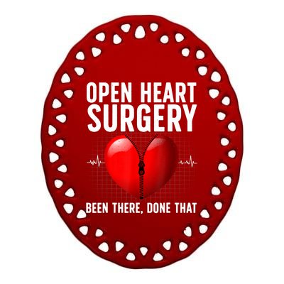 Funny Open Heart Surgery Art For Men Women CHD Surgery Lover Ceramic Oval Ornament