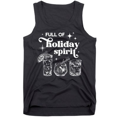 Full Of Holiday Spirits Christmas Spirit Cocktail Club Xmas Tank Top