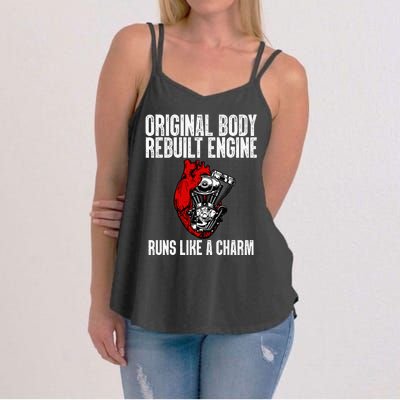 Funny Open Heart Surgery Recovery Survivor Gift Men Women Women's Strappy Tank