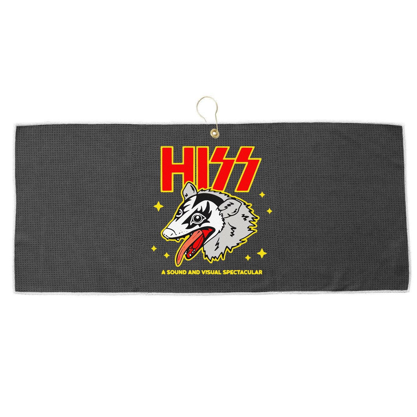 Funny Opossum Hiss A Sound And Visual Spectacular Gift Large Microfiber Waffle Golf Towel