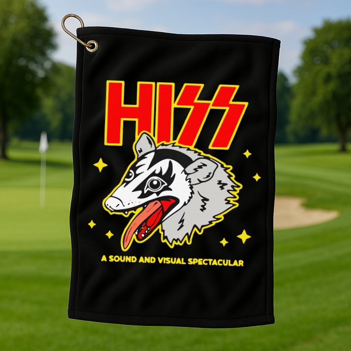 Funny Opossum Hiss A Sound And Visual Spectacular Gift Golf Towel