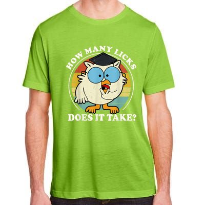 Funny Owl How Many Licks Does It Take Retro Vintage Adult ChromaSoft Performance T-Shirt