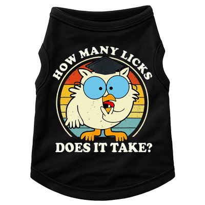 Funny Owl How Many Licks Does It Take Retro Vintage Doggie Tank