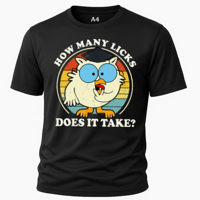 Funny Owl How Many Licks Does It Take Retro Vintage Performance Shirt