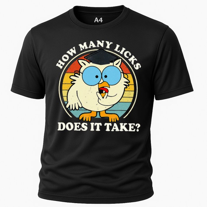 Funny Owl How Many Licks Does It Take Retro Vintage Performance Shirt