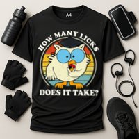 Funny Owl How Many Licks Does It Take Retro Vintage Performance Shirt