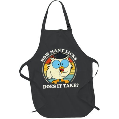 Funny Owl How Many Licks Does It Take Retro Vintage Apron