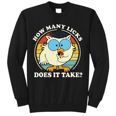 Funny Owl How Many Licks Does It Take Retro Vintage Sweatshirt