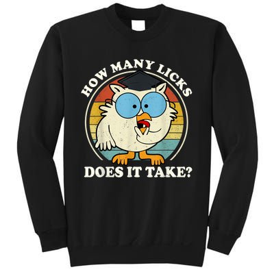 Funny Owl How Many Licks Does It Take Retro Vintage Sweatshirt