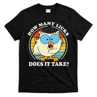 Funny Owl How Many Licks Does It Take Retro Vintage T-Shirt