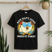 Funny Owl How Many Licks Does It Take Retro Vintage T-Shirt
