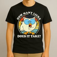Funny Owl How Many Licks Does It Take Retro Vintage T-Shirt