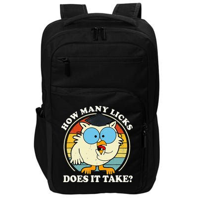 Funny Owl How Many Licks Does It Take Retro Vintage Impact Tech Backpack