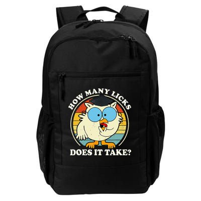 Funny Owl How Many Licks Does It Take Retro Vintage Backpack