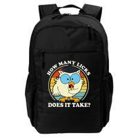 Funny Owl How Many Licks Does It Take Retro Vintage Backpack