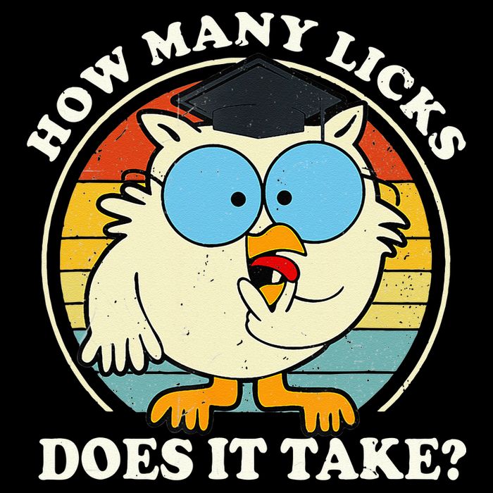 Funny Owl How Many Licks Does It Take Retro Vintage Button