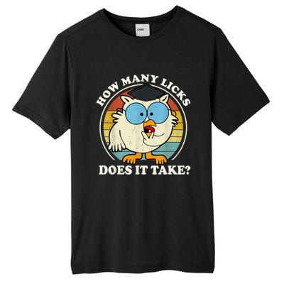 Funny Owl How Many Licks Does It Take Retro Vintage Tall Fusion ChromaSoft Performance T-Shirt