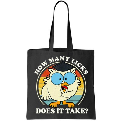 Funny Owl How Many Licks Does It Take Retro Vintage Bag