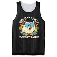 Funny Owl How Many Licks Does It Take Retro Vintage Mesh Reversible Basketball Jersey Tank