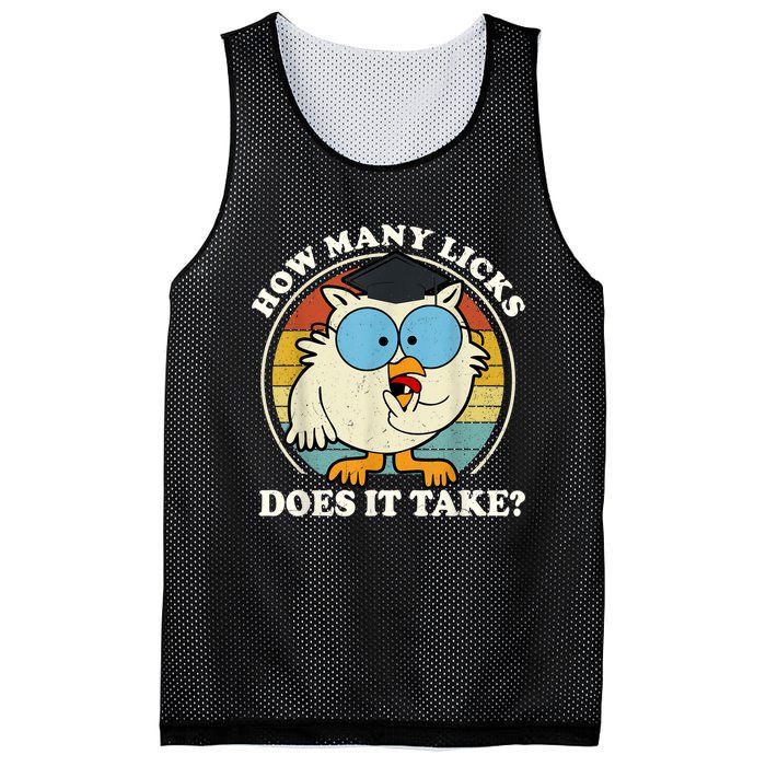 Funny Owl How Many Licks Does It Take Retro Vintage Mesh Reversible Basketball Jersey Tank