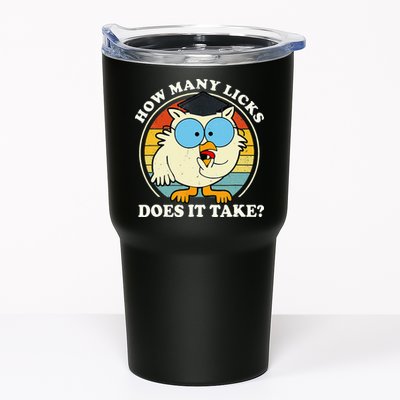 Funny Owl How Many Licks Does It Take Retro Vintage Tumbler