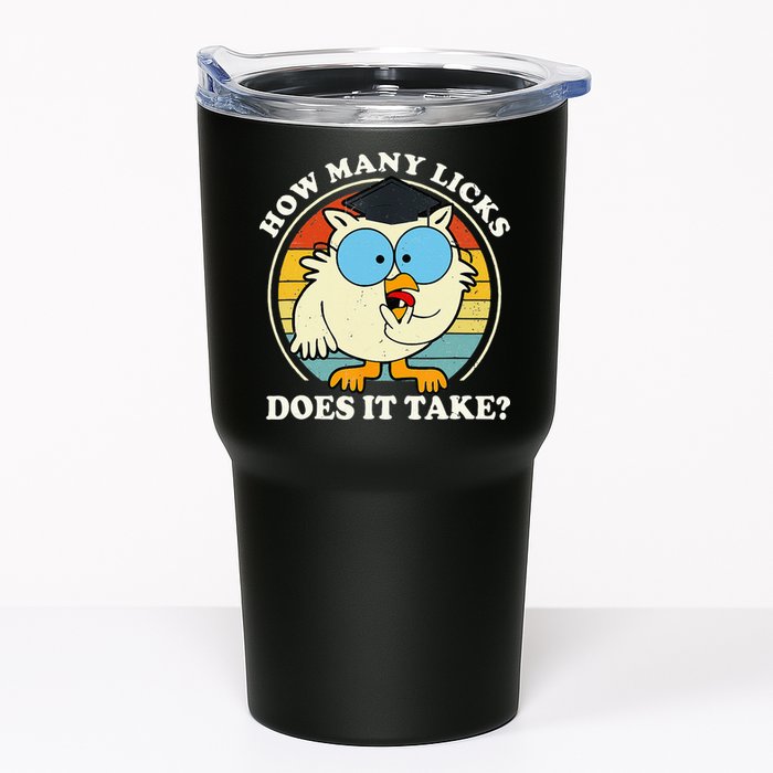 Funny Owl How Many Licks Does It Take Retro Vintage Tumbler
