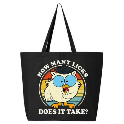 Funny Owl How Many Licks Does It Take Retro Vintage 25L Jumbo Tote