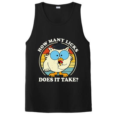 Funny Owl How Many Licks Does It Take Retro Vintage PosiCharge Competitor Tank