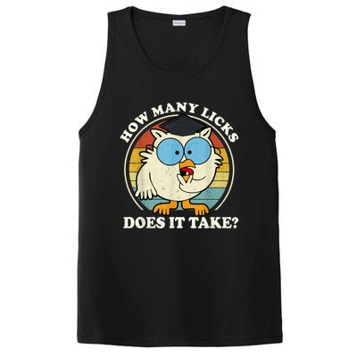 Funny Owl How Many Licks Does It Take Retro Vintage PosiCharge Competitor Tank