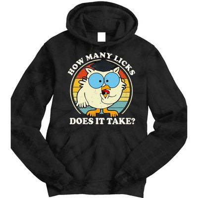 Funny Owl How Many Licks Does It Take Retro Vintage Tie Dye Hoodie