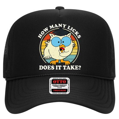 Funny Owl How Many Licks Does It Take Retro Vintage Trucker Hat
