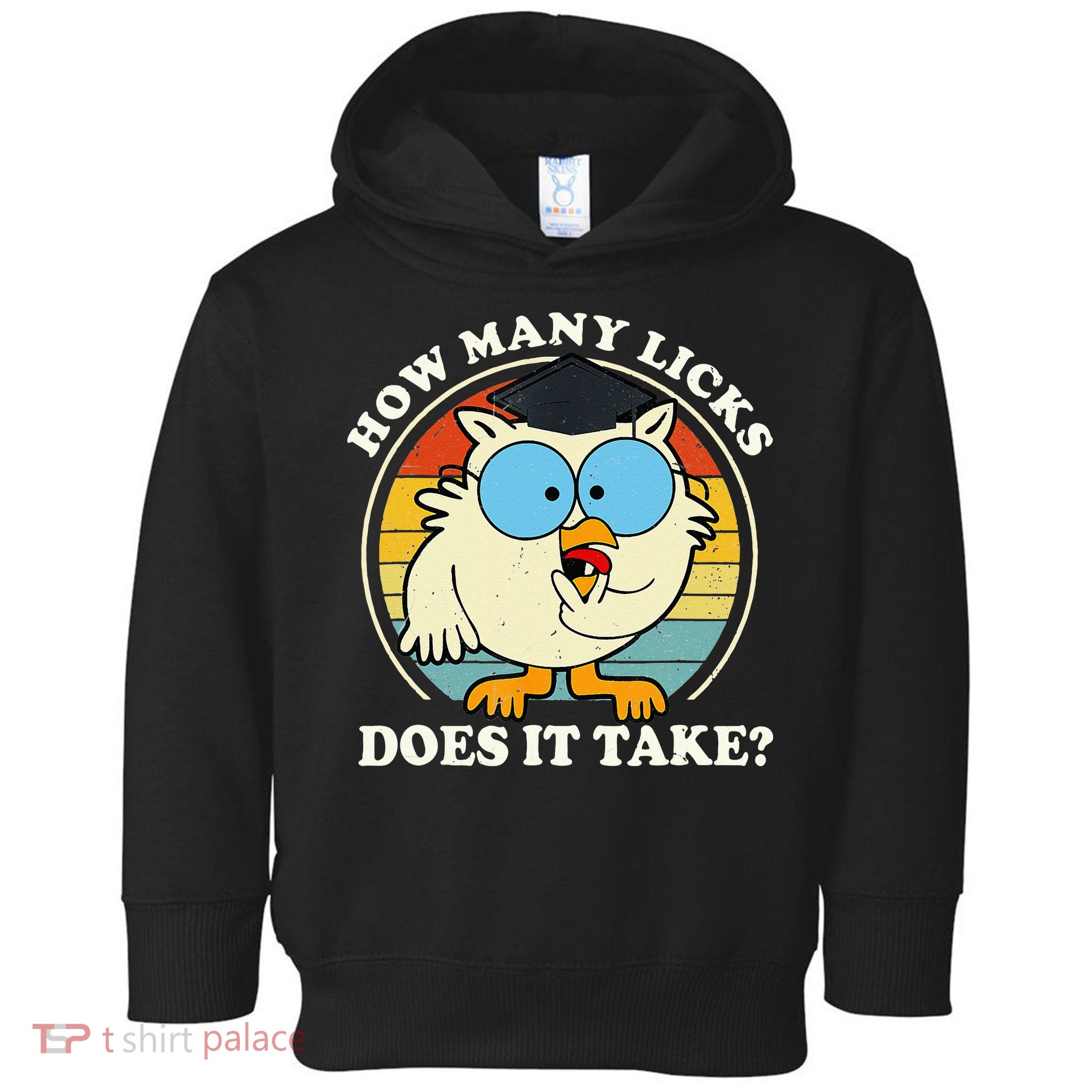 Funny Owl How Many Licks Does It Take Retro Vintage Toddler Hoodie