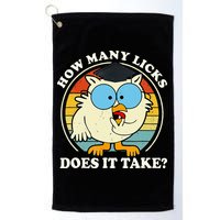 Funny Owl How Many Licks Does It Take Retro Vintage Golf Towel
